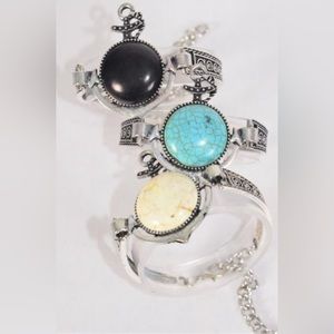 6 Pack of Anchor Semiprecious Stone Bracelets Wholesale Lot Box